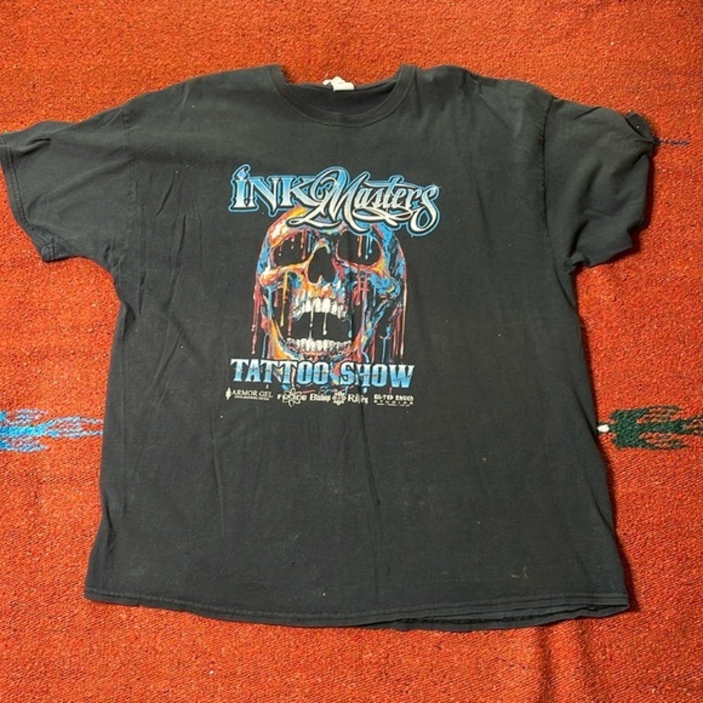 Ink Masters Tattoo Show Y2K Melting Skill Multi Color Dripping Wax Mens Size 2XL